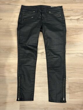 Rag & Bone Black Skinny Moto Pants with Zippers